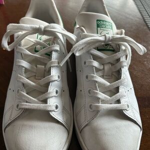 White Sneakers with Green Accents